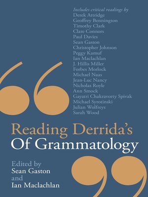 cover image of Reading Derrida's of Grammatology